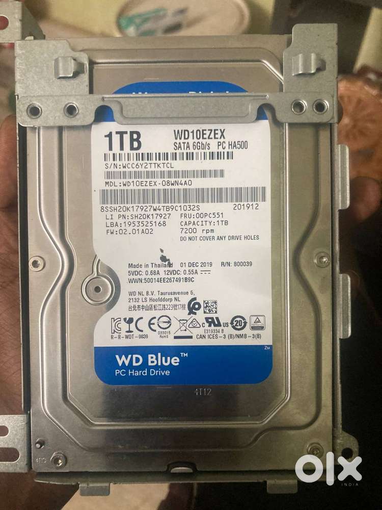 Hard Drive 1TB (storage) Brand WD Blue 7200rpm SATA  6Gb/s
