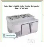 Pizza mak line with under counter refrigerator