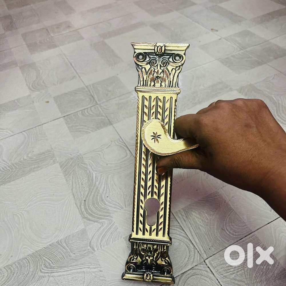 Premium Brass Door Handle with 3-Lock Security System