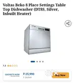 Voltas Beko  Table Top Dishwasher