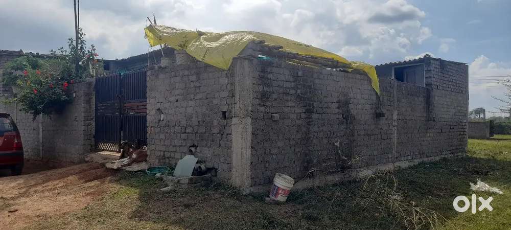 800sq feet + 2 bqthroom + 10 feet boundary walls + 3 feet soil filling