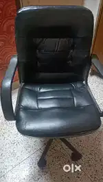 Premium Jet Black Leather Chair – Custom Cushioned – Great Deal!