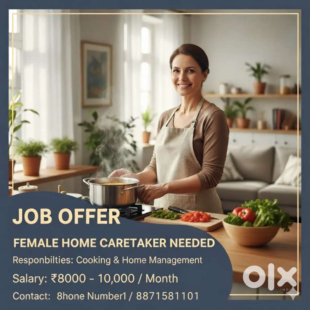 NEED FEMALE Care taker FOR HOUSE