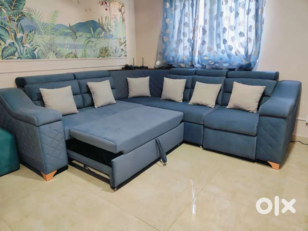 Luxurious design model L shape sofa with 3 seater sofa cumbed availabl