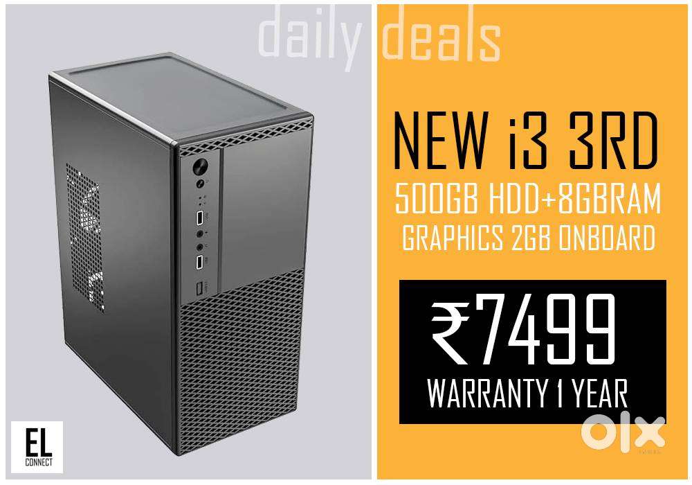 NEW COMPUTER CPU  i3 3rd GEN  8gb ram   warranty 1 year  desktop