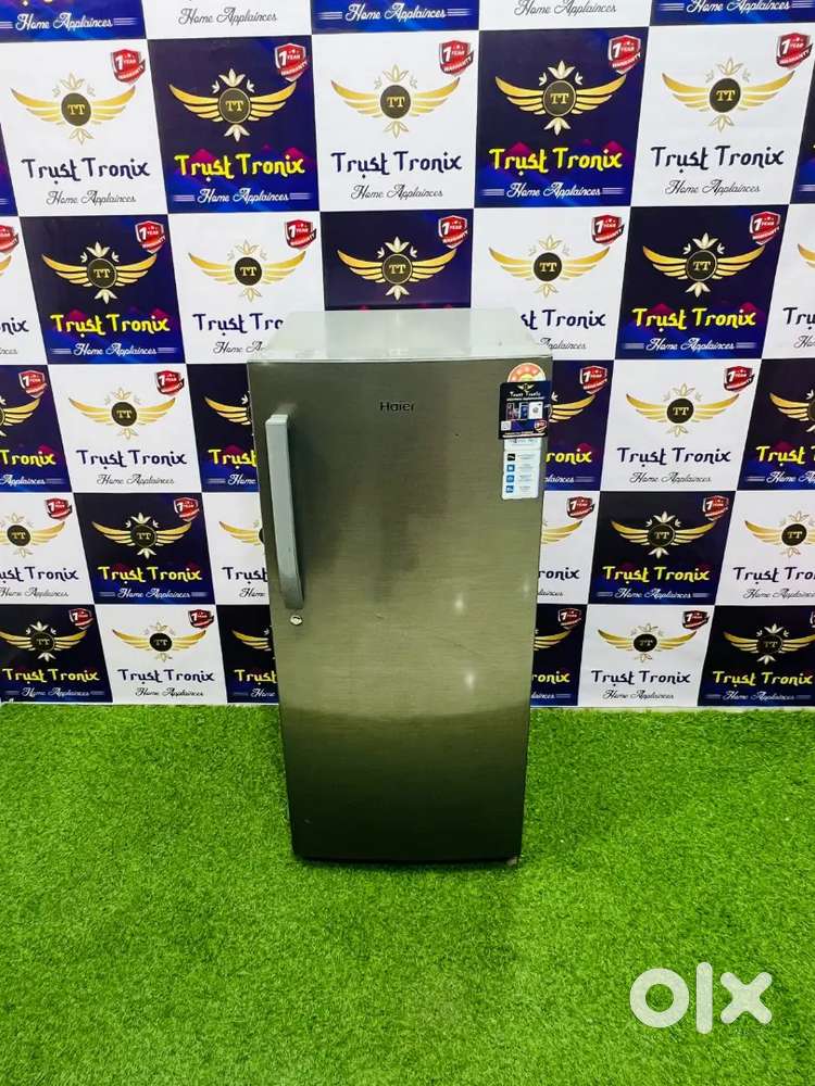Haier single door fridge steel finish in working condition