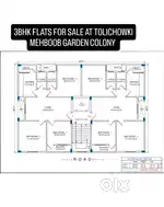 3bhk flats Available For sale at Mehboob Garden Colony Tolichowki