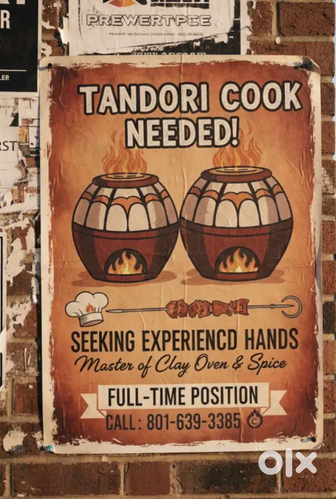 North Indian or tandoori  Cook Required.
