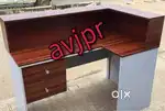 New wooden l shape cash counter reception table office furniture l tab