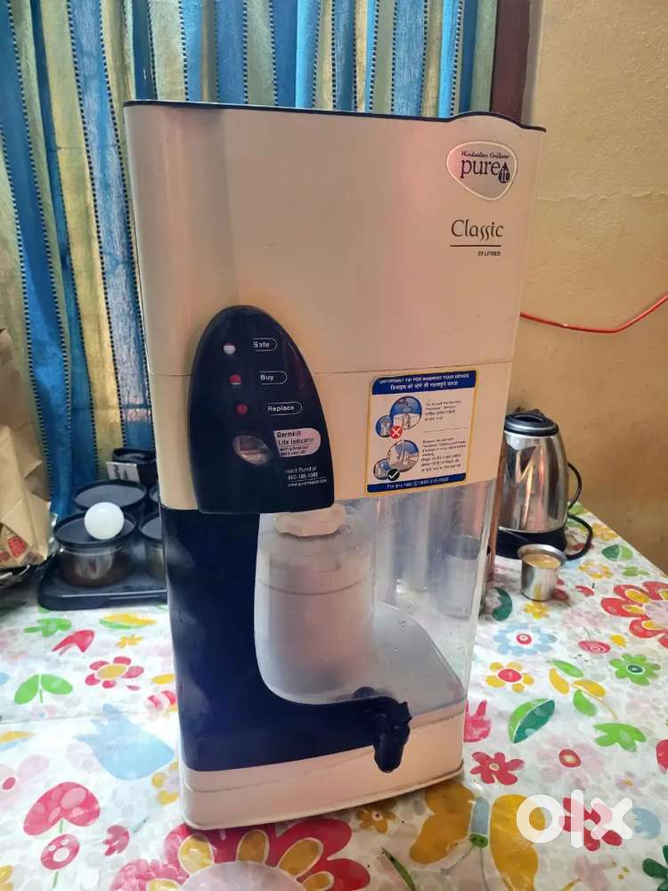 Pureit classic 23 litres water filter with one unused battery