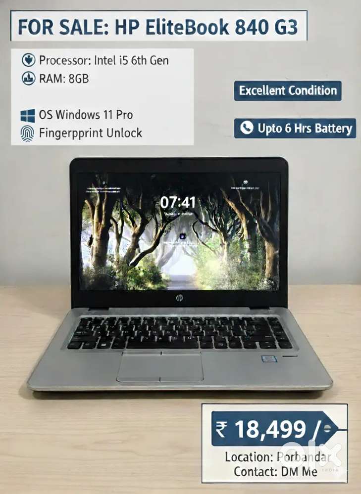 HP EliteBook 840 G3  i5 6th Gen  8GB RAM  Win 11 Pro