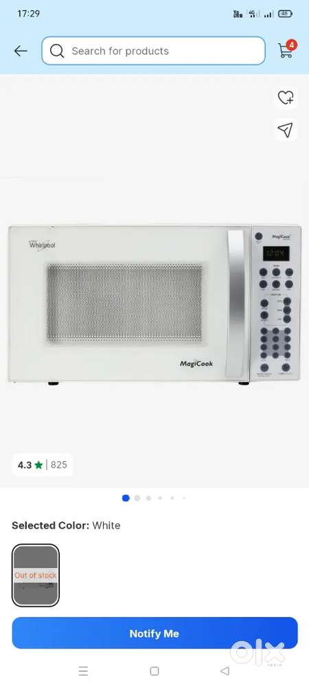 Whirlpool 20 Ltr solo microwave oven