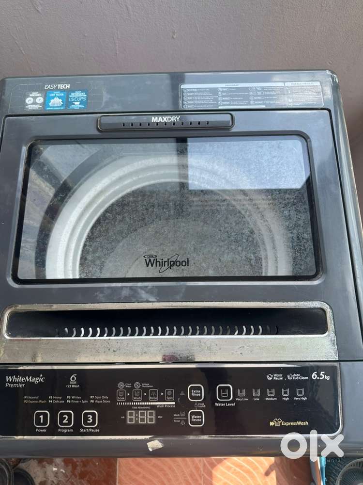 Whirlpool fully automatic top load washing machine 6.5 kg for sale.