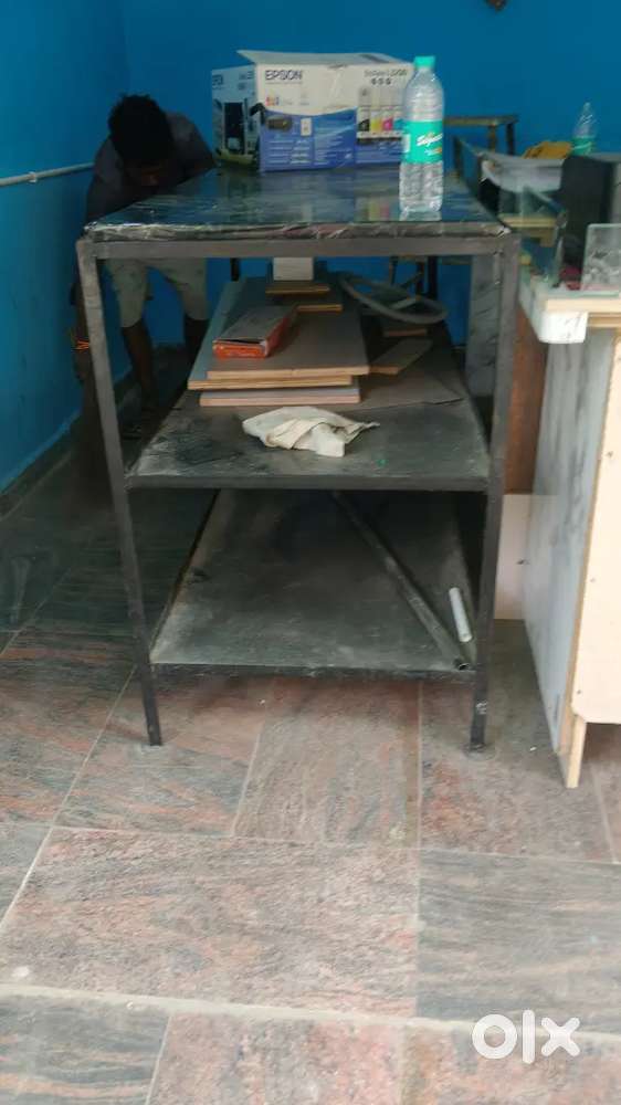 M.. S Metal Table wit Granite Stone Top