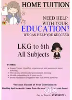 Expert Home Tuition for Kids(LKG to 6th Grade)