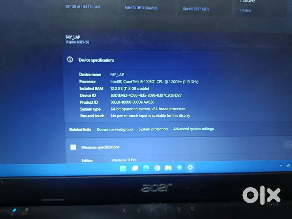 Acer aspire laptop i3 10th generation