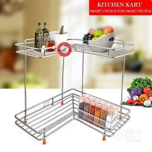 Premium Stainless Steel 2 Step Corner Bottle Stand.