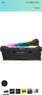 Corsair Ddr4 3600mhz 8gb × 2pic rgb