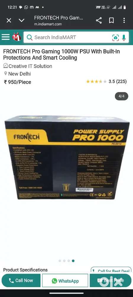 Frontech pro 1000 (500w new psu with 3 years warranty and bill)