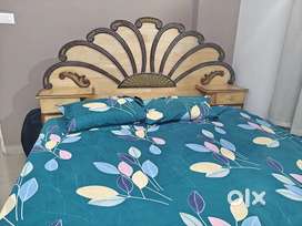 king size storage rubber wood bed.