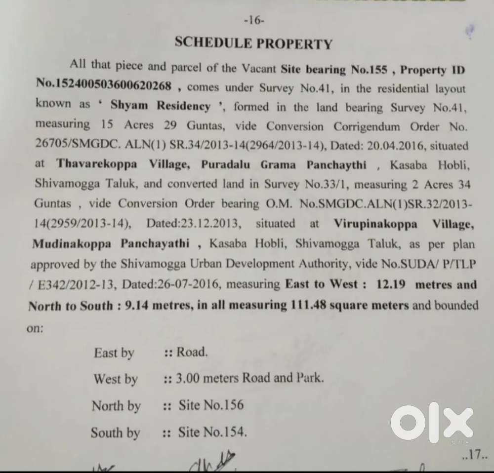 30X 40 East facing site for sale near PESIT College Sagar road