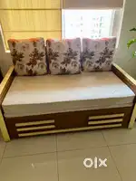 Wooden Sofa cum bed with Storage