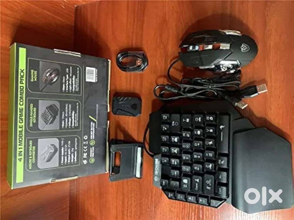 One Hand Gaming Keyboard and Backlit Mouse Combo