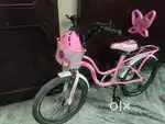 8-10 years girls bicycle with helmet pink color