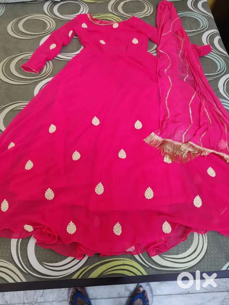 Long pink gown and yellow dress