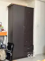 Bed , wardrobe and side table