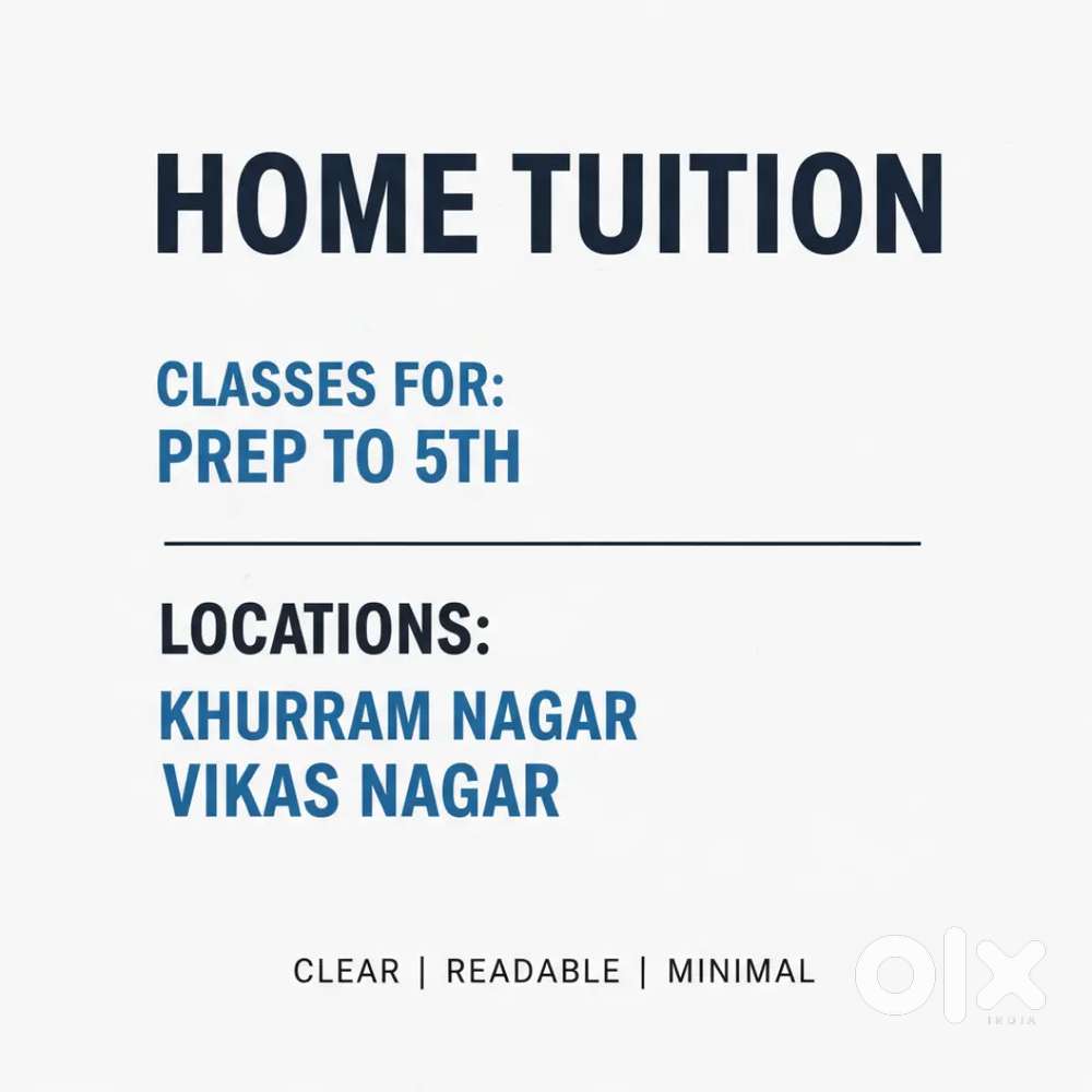 Home tutor available for class prep-5th