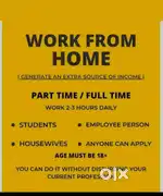 work from home for student, house wife and job person