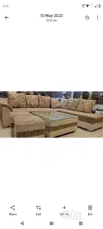10 sheater LShap sofa set with table