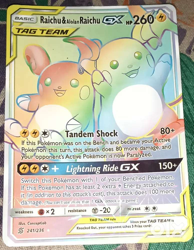Raichu&Alolan Raichu(RAINBOW ORIGINAL)(HYPER RARE POKEMON CARD)