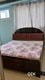 Double Bed with Storage 6*6 feet wood
