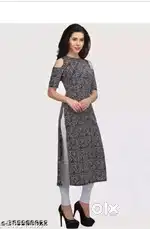 POLYSTER /CREPE FABIC_WOMEN KURTI PRINTED STRAIGHTKURTI