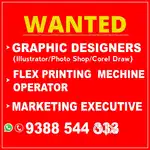 Graphic desiners, Flex Printing Machine operator & Marketing exicutive