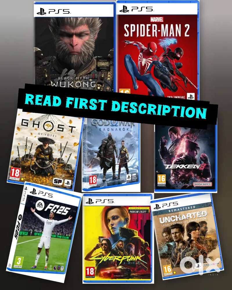 Original Sealed Pack PS5 & PS4 Games Only Delhi NCR