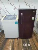 Lg flower model single door refrigerator and washing machine.
