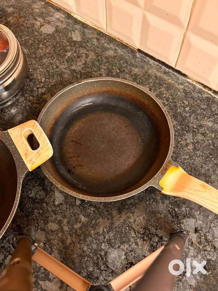 Utensils- Non Stick Granite Kadhai and Pan and iron kadhai