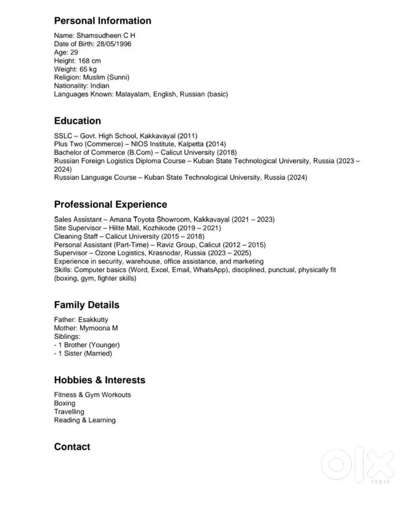 Private SECRETARY and personal driver
