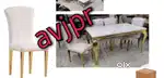 New six seater dining table with italian marble top with pvd golden