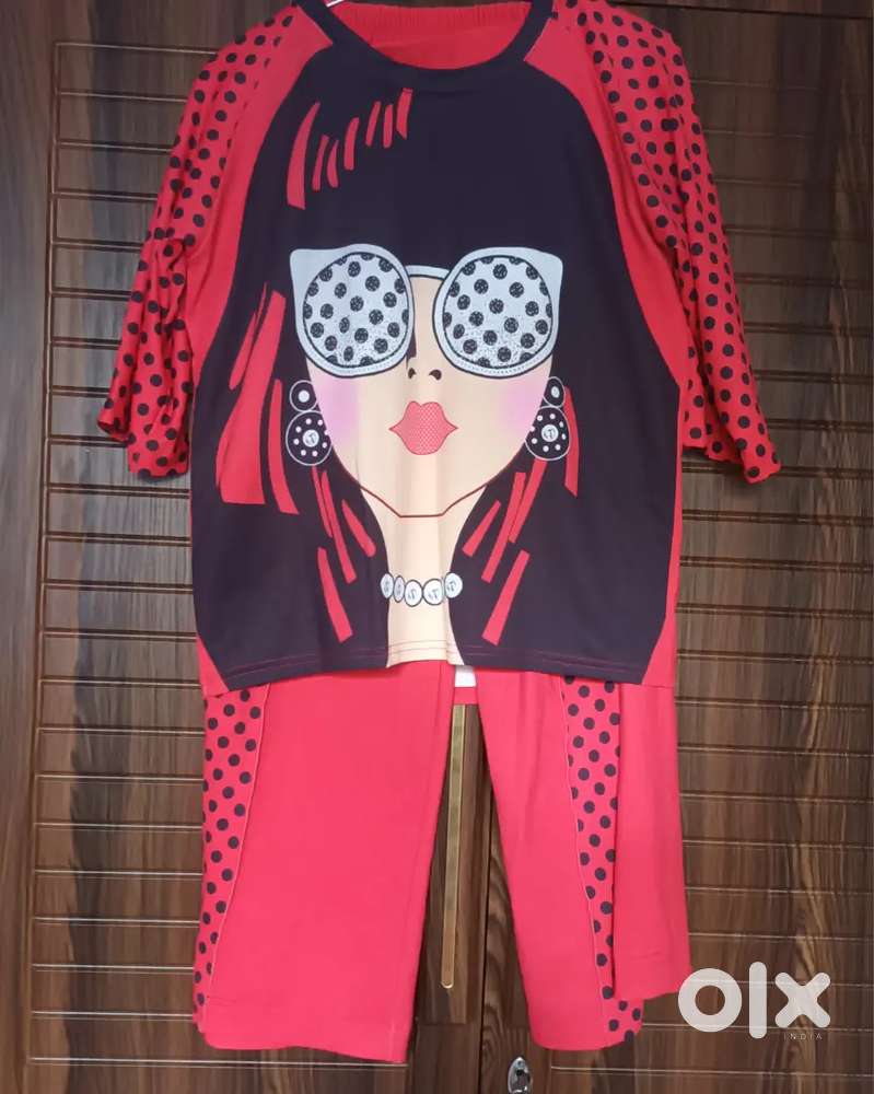 Trendy Red & Black Polka Dot Co-ord Set – Stylish & Comfortable