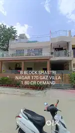 (NEAR B BLOCK SHASTRI NAGAR) 170 GAZ KOTHI ONLY IN 1.80 CRORE
