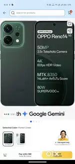 Oppo reno 14 whait box pak