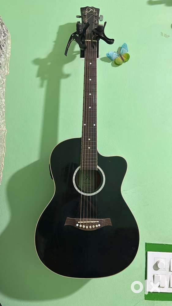Semi acoustic guitar with leather cover