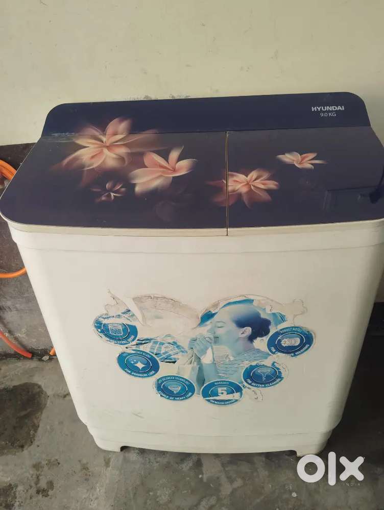 3years old 9kg Hyundai company washing machine with steel drums