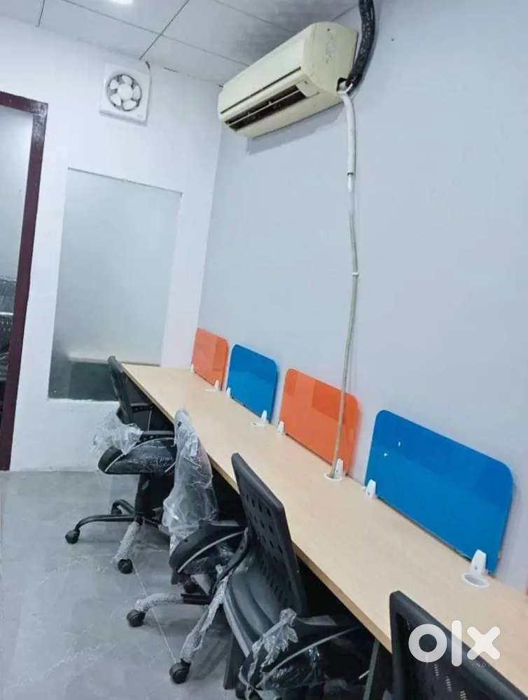 24x7 running office 1 boss cabin and 4 seats Workstations and more
