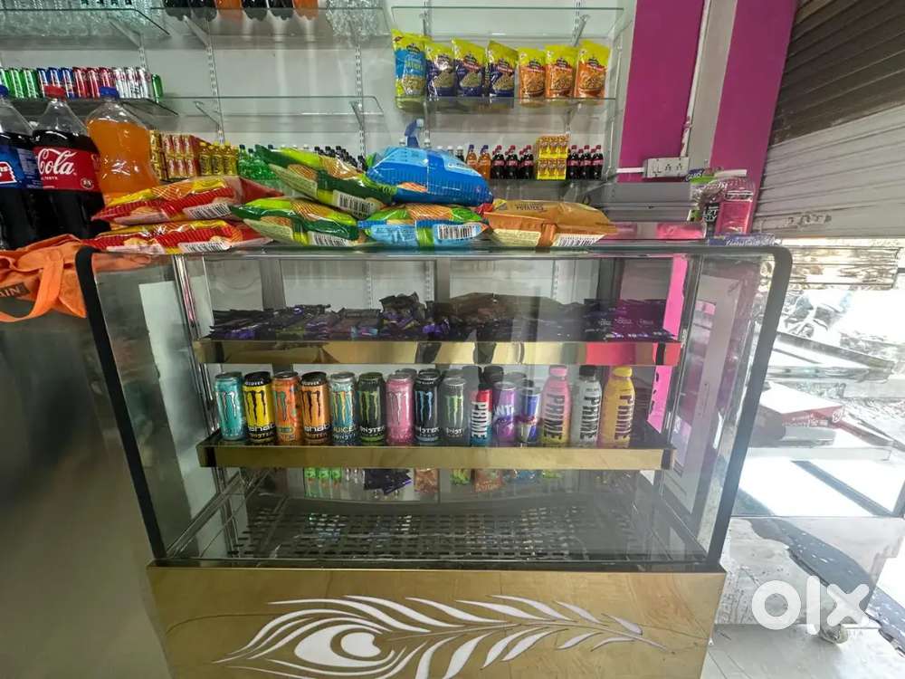 Glass fridge counter