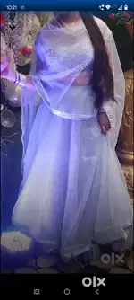One time use silver color lehnga price 2200